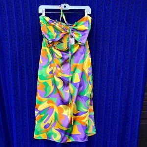 SOLD! NWT WeWoreWhat Tie Halter Saved by the Bell Dress- Medium